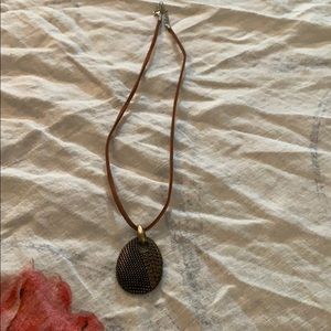Vintage pendant with suede necklace beautiful